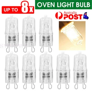 1-8pcs G9 Halogen 40w Warm White Light Bulb Globe 220V-240V Oven Microwave - Picture 1 of 11
