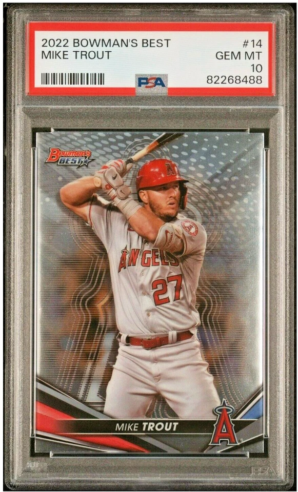 2022 Bowman's Best #14 Mike Trout PSA 10 GEM-MT Los Angeles Angels - Image 1 of 4