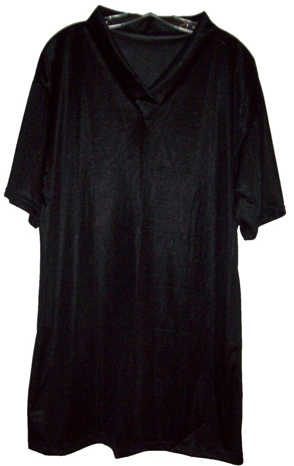 SLEEP SHIRT Black NYLON TRICOT NIGHT GOWN  SS  Length 36" Chest 48" 3X - Image 1 of 1
