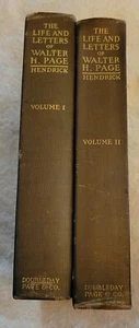 The Life and Letters of Walter H. Page by Burton J. Hendrick, Vol. I & II  1922 - Imagen 1 de 4