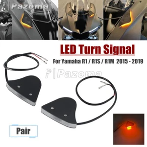 Racing Front Turn Signal Light Mirror Block Off LED For Yamaha YZF R1 R1S R1M - Picture 1 of 9