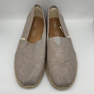 Toms Mens Classic Gray Linen Rope Sole Size 8