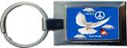 Peace Not War Dove Symbol Rectangle Shaped Metal Keyring In A Giftbox