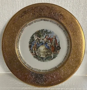 1- 22K ROYAL CROWN "Encrusted Gold Plate @ 10-1/2" - Picture 1 of 4