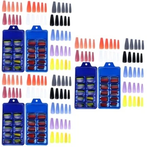 6 Boxes Wearing Nail Clippers Decorative Nails Colorful False - Foto 1 di 12