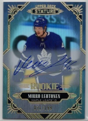 2020 2020-21 Upper Deck Stature Autographs Rookie #134 Mikko Lehtonen 031/199 - Image 1 of 2