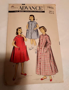 De Colección Advance 7804 Niña Abrigo Bata Plumero Patrón Talla 10 Pecho 28 Años 50 - Imagen 1 de 2