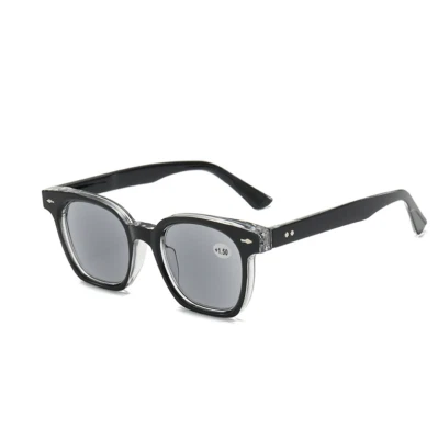 Gafas de lectura cuadradas tintadas para hombres mujeres montura completa al aire libre gafas de sol +3,0 - Imagen 1 de 4