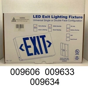 Beghelli LED Exit Sign Red Letters White Housing Battery Backup VA4-R-SA - Picture 1 of 4