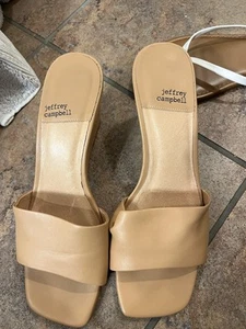 Jeffrey Campbell Beige Wedge Heels Size 7.5 - Picture 1 of 5
