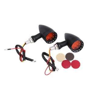 1 Set Motorcycle LED Turn Signal Lights Vintage Chrome for Sportster XL 1200 883 - Picture 1 of 8