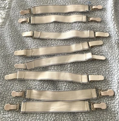 4 Pares Camisas Estancias Liguero Clip-on Ajustable Elástico Blanco Foto 1 de 4