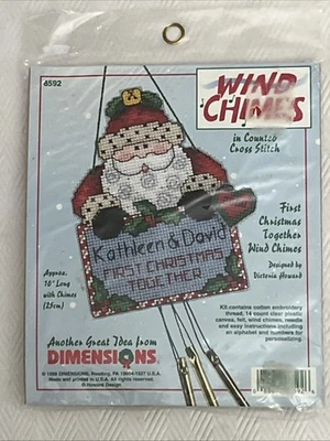 Carillones de viento Dimensions 1998 punto de cruz contado Santa primera Navidad juntos Foto 1 de 3