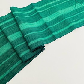 Emerald Path #C 7x52 Hand Woven Vintage Silk Tsumugi Kimono Fabric TJ96