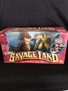 Toybiz 1997 X-Men Savage Land Wolverine And Crawler Rex Action Figure Set - Picture 1 of 5