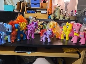 Lot Of 8 Big My Little Pony Figures With Hair Used Good Condition Pretty Colors - Picture 1 of 18