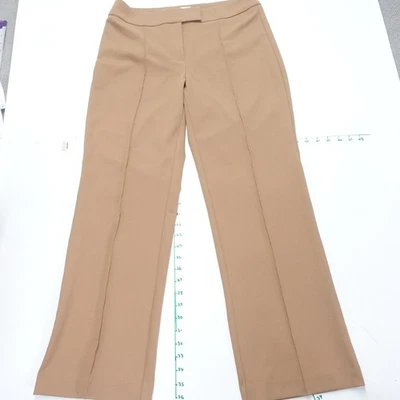 Pantalones de vestir Anne Klein para mujer 8 tostados elásticos plisados delanteros planos modernos Foto 1 de 4