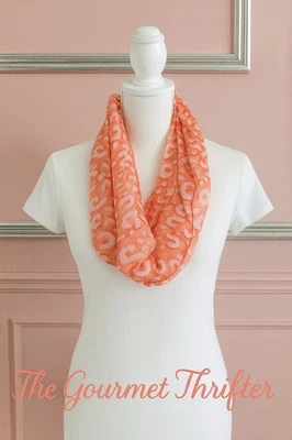 Cute Leopard Animal Print Chiffon Scarf Wrap Stole Shawl Long Cheetah Orange - Image 1 of 4