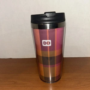 DD 2016 rosa/orange/grün kariert ~ Reisebecher Becher ~ 15 Unzen - Bild 1 von 6