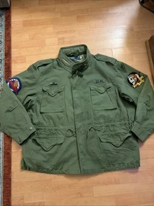 Polo Ralph Lauren Military M65 Skull Skeleton Patch Field Jacket Size 4XB - Picture 1 of 24