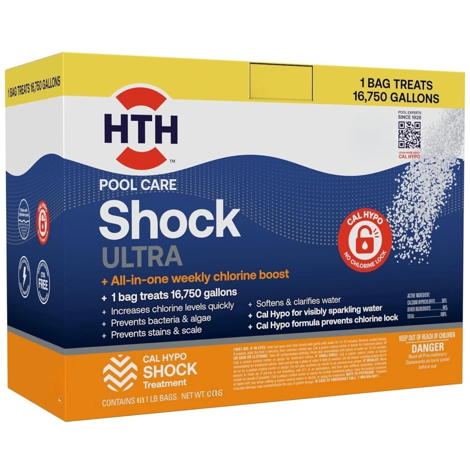 HTH 52040B Swimming Pool Care Shock Ultra Chemical Cal 6 Pack