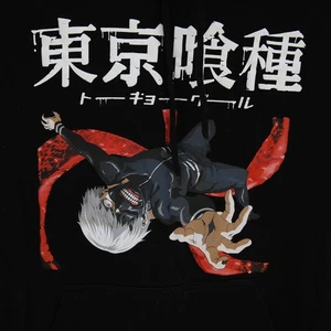 Tokyo Ghoul Hombres Pullover Negro Gráfico Pullover Sudadera con Capucha Talla Grande 42/44 Anime - Imagen 1 de 6