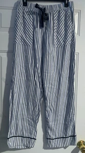 Pantalones de pijama Aerie Lounge azul blanco a rayas para mujer talla M cintura elástica - Imagen 1 de 4