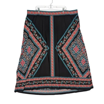 Maxi Falda Any Wear by Catherines Talla Grande Negra Geométrica Floral 3X 26/28W Foto 1 de 4