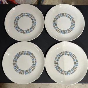 Canonsburg Pottery TEMPORAMA Atomic MCM 10” Dinner Plates Vintage LOT of 4 - Picture 1 of 12
