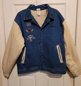 Vintage Disney Store Jacke Herren mittelblau Denim Mickey Mouse Varsity 90s Mantel - Bild 1 von 6