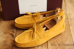John Lobb Yellow Suede Lace Bit Loafers Driving Shoes Mens UK 6.5 US 7.5 New - Picture 1 of 11