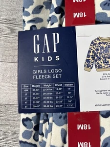 2pc gap kids girls fleece set, blue cornflower 18M, 63% cotton, 37% polyester - Picture 1 of 6