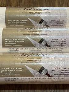 Architectural Inspirations Paintable Vinyl Wall Covering Lot Of 3 Rolls 533200L - Picture 1 of 11