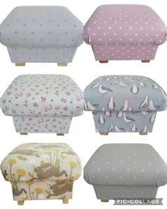 Storage Footstools Pouffes Footstalls Clarke Etoile Stars Fabric Spots Animals  - Picture 1 of 58