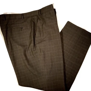 Michael Kors Dress Pants  Men's 42 x 32  Gray Windowpane  Plaid  Poly blend  EXC - Picture 1 of 10