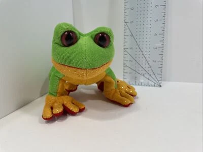 Ganz Lil'Kinz Tree Frog Plush Stuffed Webkinz Toy Animal 8" Green Yellow Red - Image 1 of 4