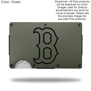 Custom "BOSTON RED SOX" Laser Engraved Wallet - Pick A Wallet Color - Picture 1 of 9