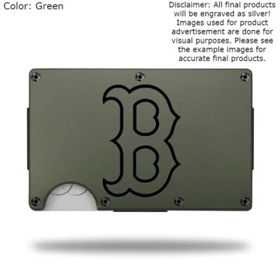 Custom "BOSTON RED SOX" Laser Engraved Wallet - Pick A Wallet Color - Image 1 of 4