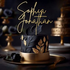 Topper per torta matrimonio-anniversario in legno e specchio a tema festa personalizzato acrilico