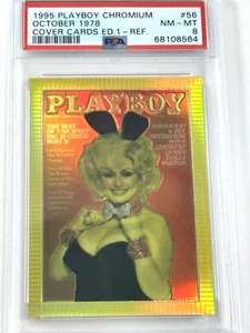 Playboy Chromium Cover Card Refractor Parallel  Dolly Parton # R 56 1995 PSA 8 - Picture 1 of 3