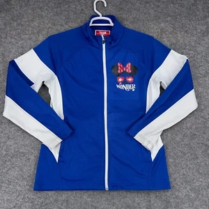 Disney Jacket Youth Girls XL Blue White Zip Up Minnie Mouse Cheerleading - Picture 1 of 11