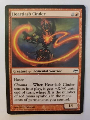 MTG Magic The Gathering Card Heartlash Cinder Creature Elemental Warrior Red  - Image 1 of 2