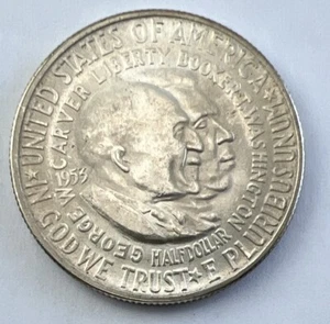 1953 S San Francisco Mint Washington Carver Commemorative Half Dollar 90% Silber - Bild 1 von 3