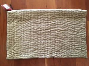 NEW Pottery Barn Rich Quilted Shiney Velvet Pillow Cover Lumbar Taupe Autumn NWT - Picture 1 of 5