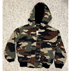 Youth Walls Blizzard Pruf Green Black Camo Canvas Hooded Jacket- 6/7