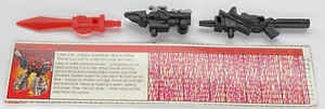 1985 G1 Transformers Dinobot Sludge PARTS Tech Spec, Sword, Launcher, Cannon Gun - Picture 1 of 11
