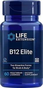 Life Extension B12 Elite for Brain and Body Function 60 Vegetarian Lozenges - Picture 1 of 5