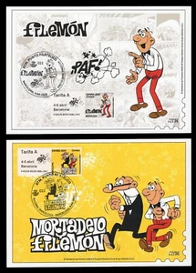 ESPAÑA 2025 Tarjeta Máxima ATM - Mortadelo y Filemón Saló Còmic Barcelona Ibáñez - Imagen 1 de 2