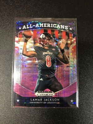 2019 Panini Prizm Draft Picks #59 Lamar Jackson All-Americans Prizms Pink Pulsar - Image 1 of 4