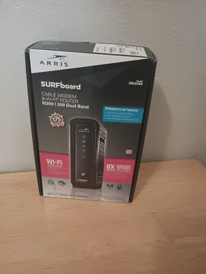 Arris SBG6580 SURFboard N300/343 MBPS 4 Port Gig Wireless Cable Modem Black (B30 - Image 1 of 4